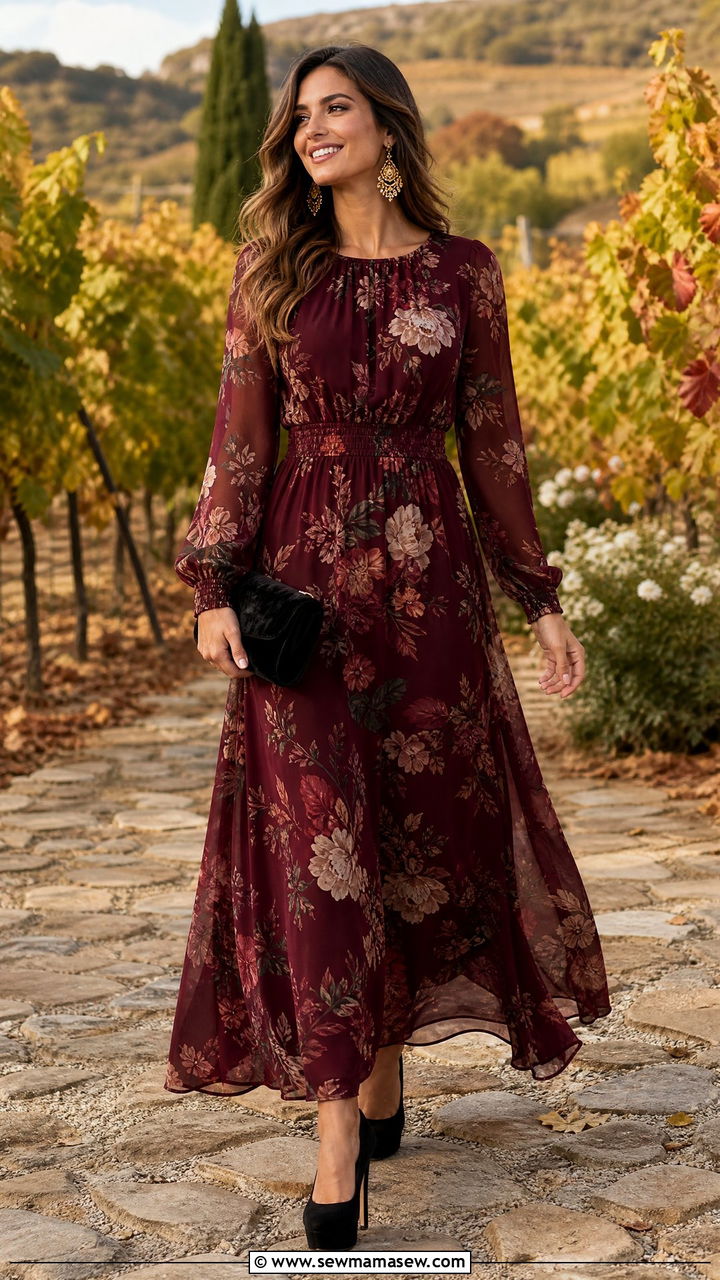 Long sleeve maxi dress for wedding guest - 35 Maxi dress for wedding guest outfit ideas