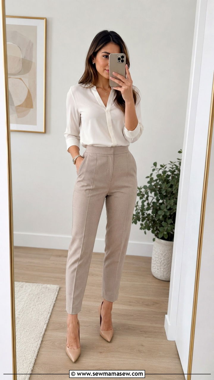 Long sleeve tunic with rolled cuffs outfit - 30 Petite outfit ideas mistakes