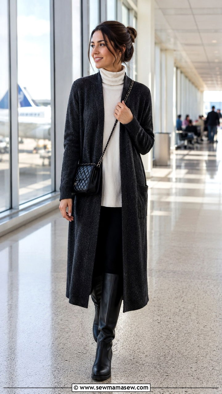 Long tunic cardigan with leggings - 30 Modest outfit ideas with cardigan