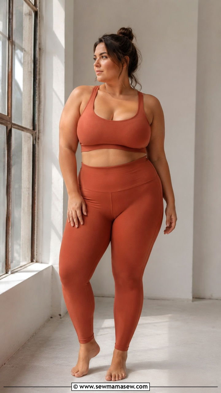 Longline Sports Bra With Leggings - 30 Plus size pilates outfit ideas
