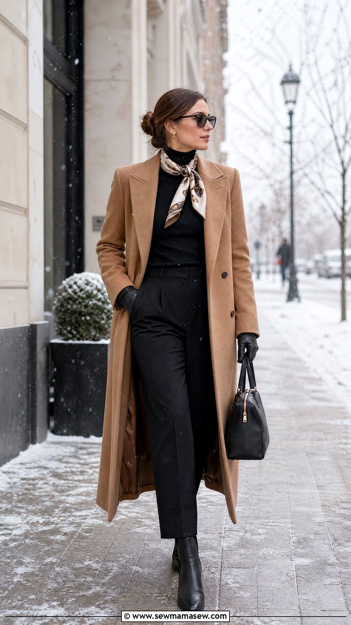 Longline wool coat and leather gloves - 25 Old money outfit ideas on Amazon