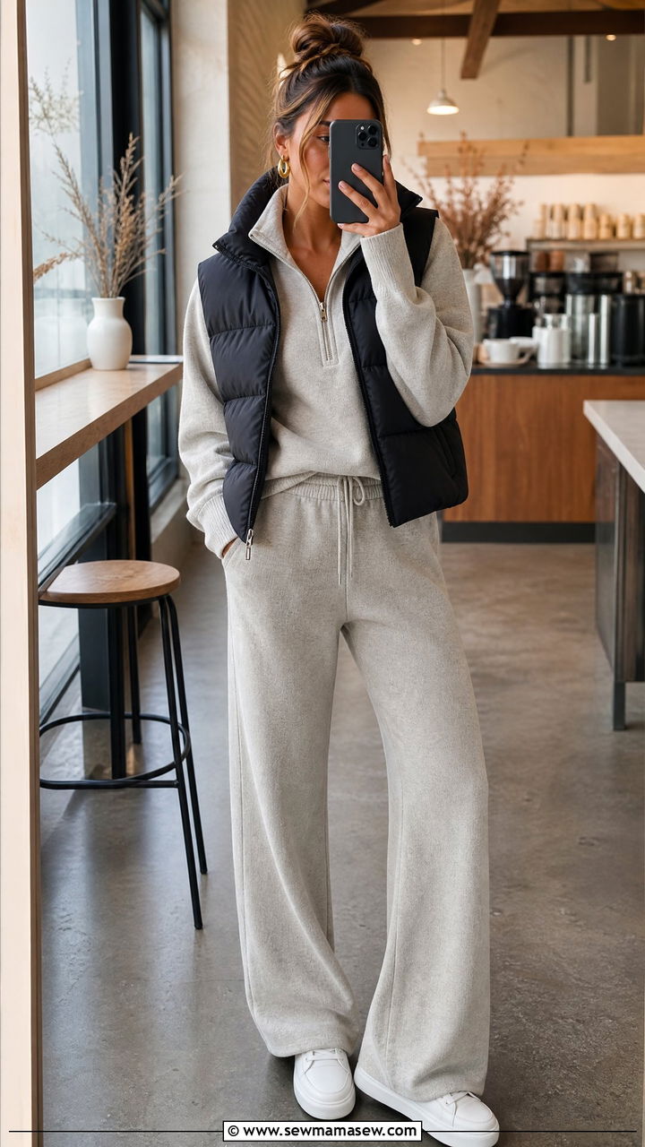 Lounge Knit Matching Set for Casual Date - 30 Matching set outfit ideas for date casual