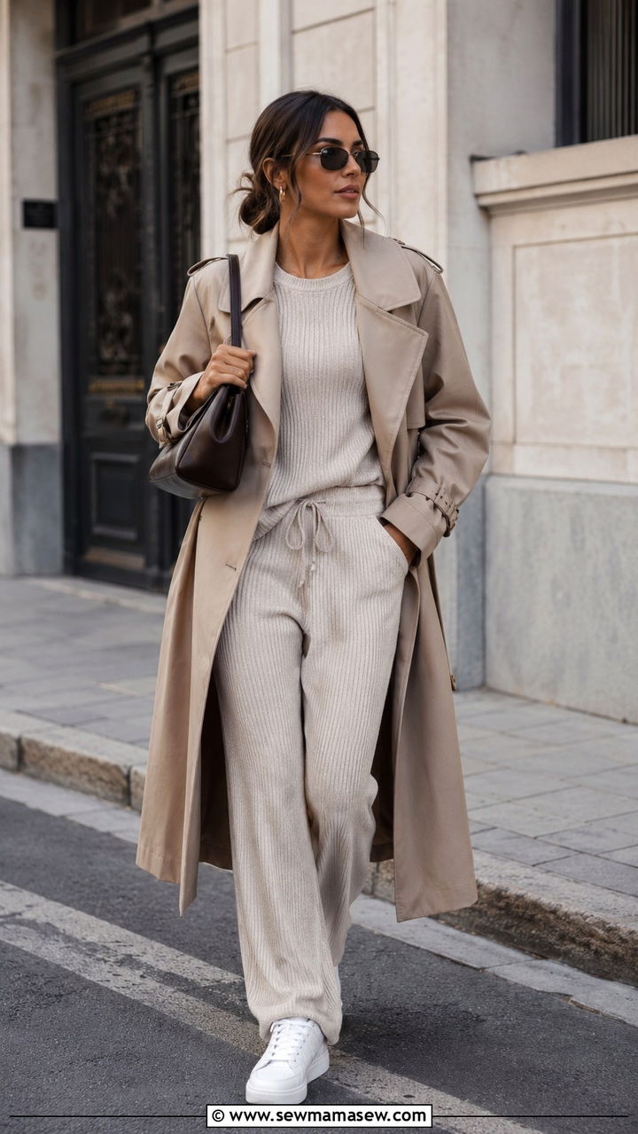 Lounge Matching Set With Trench Coat - 30 how to style matching set