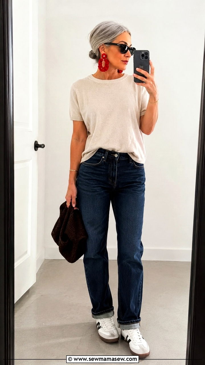 Lyn Slater Denim and Statement Earrings Outfit - 20 Lyn Slater outfit ideas