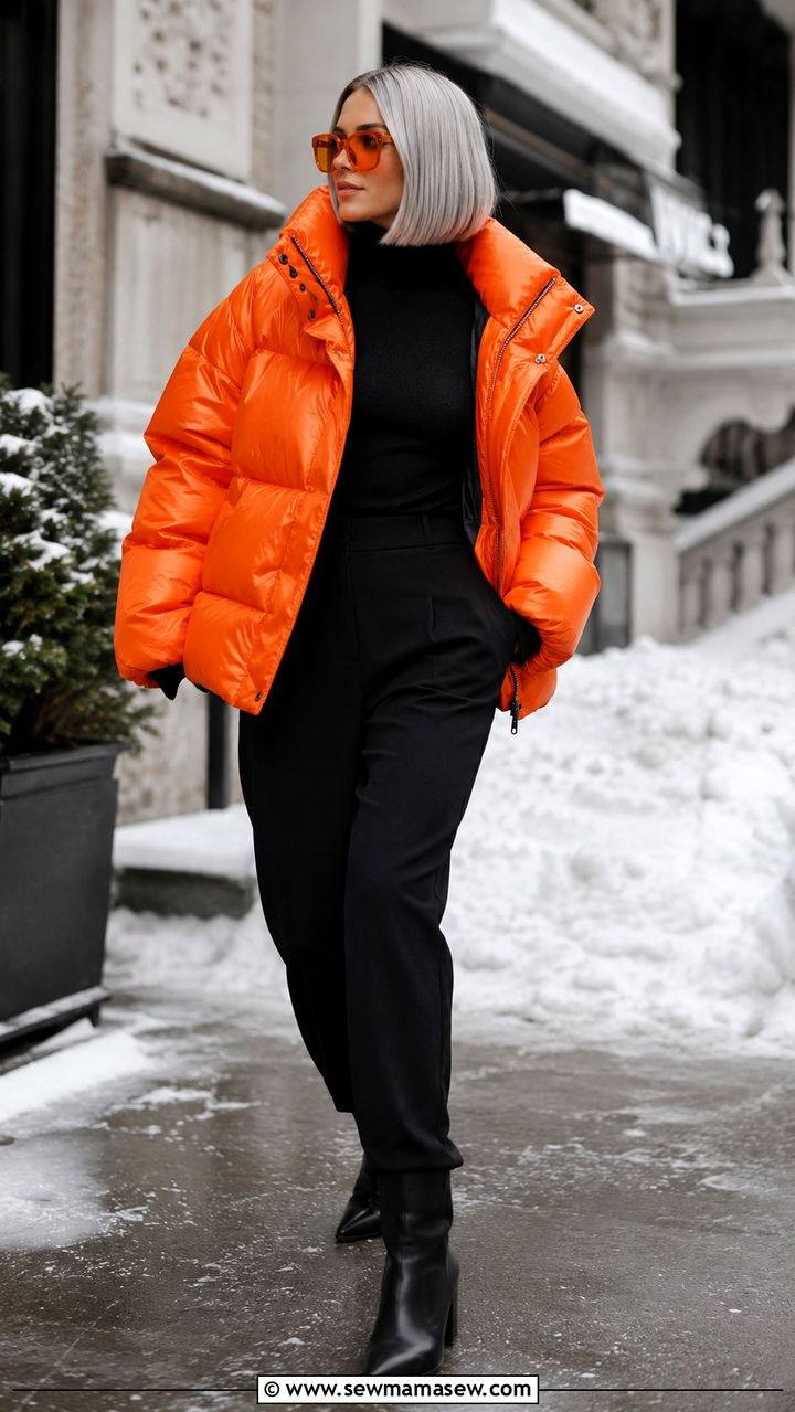 Lyn Slater Orange Sunglasses and Puffer Outfit - 20 Lyn Slater outfit ideas