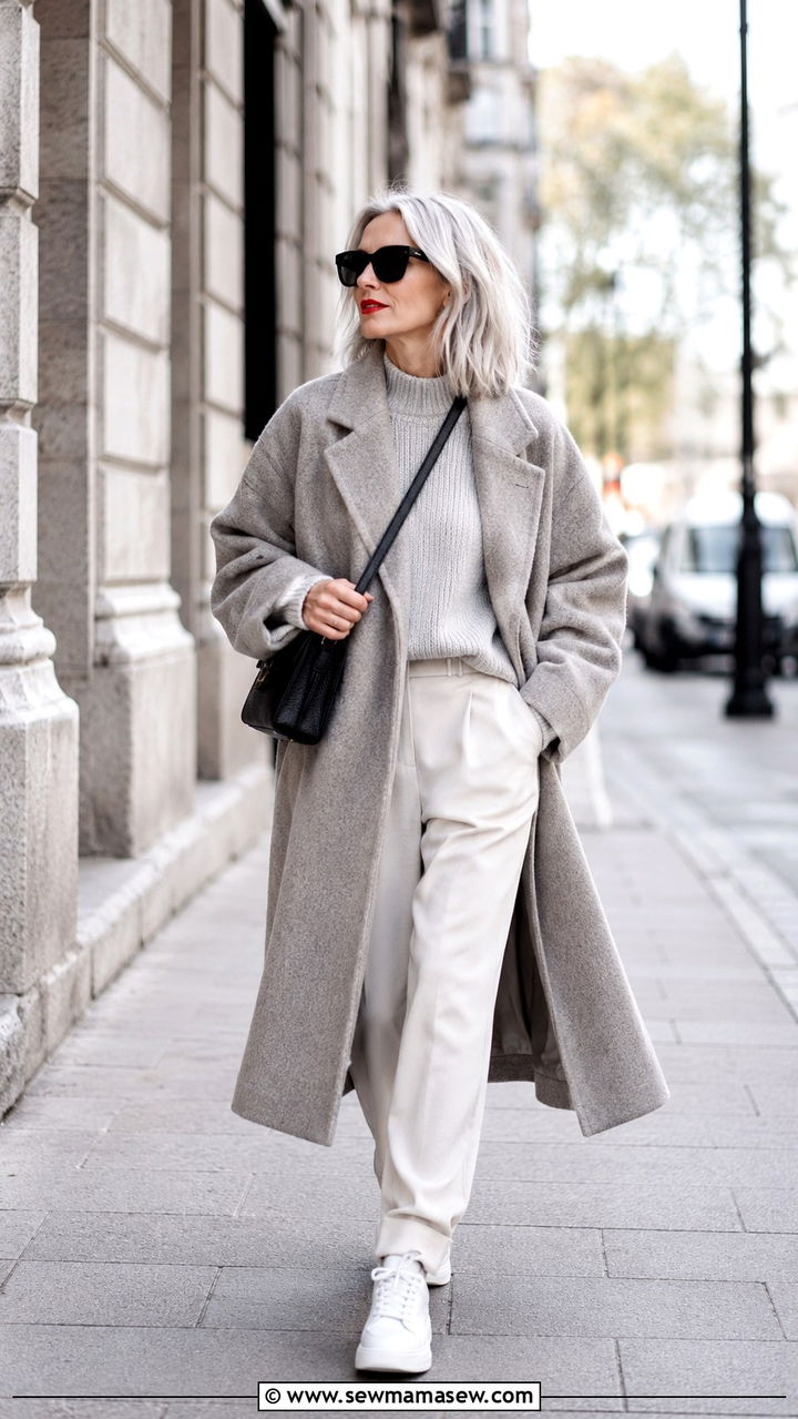 Lyn Slater Oversized Coat and Sneakers Outfit - 20 Lyn Slater outfit ideas