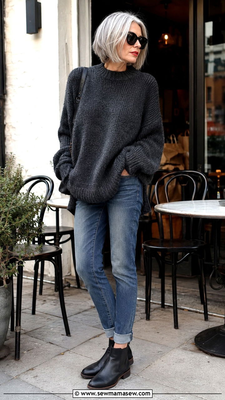 Lyn Slater Oversized Sweater and Jeans Outfit - 20 Lyn Slater outfit ideas