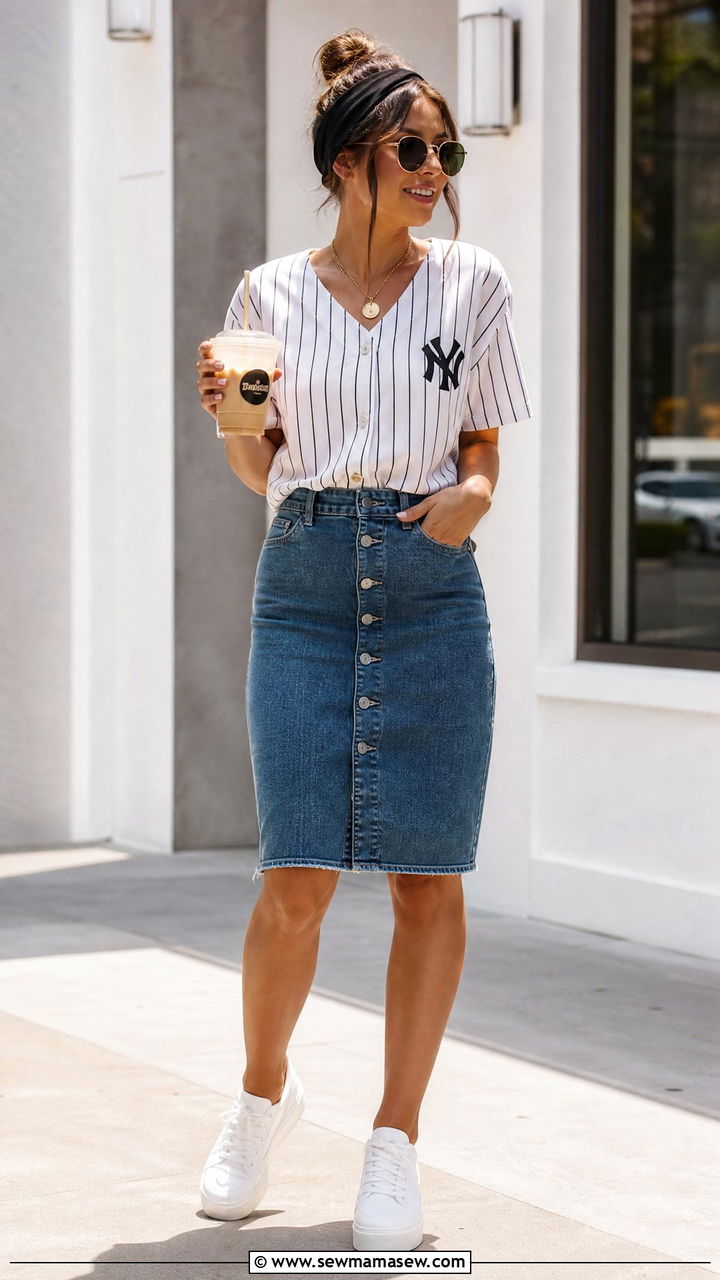 Magic Kingdom Mickey Ears and Denim Skirt Outfit - 30 Disney World outfit ideas summer