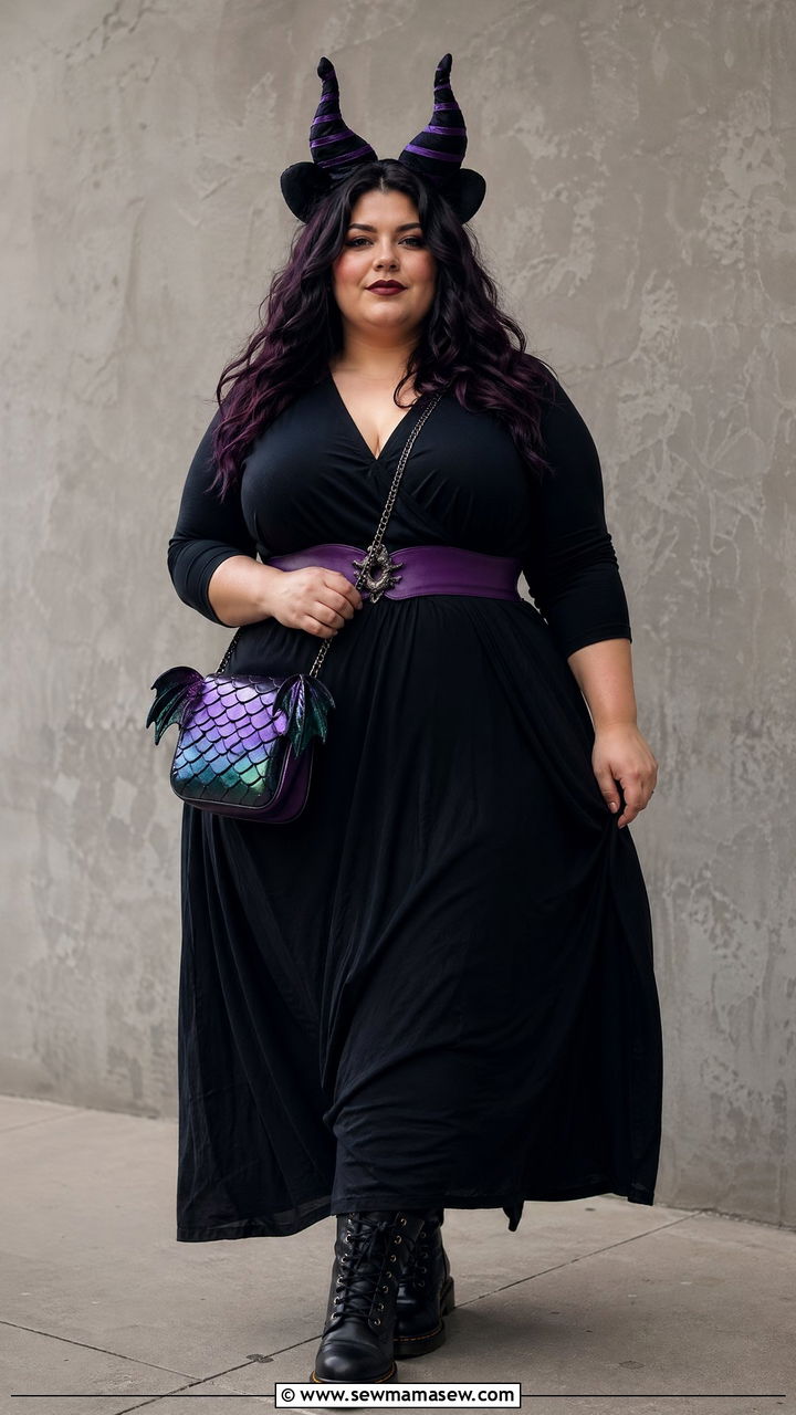Maleficent Black and Purple Edgy Outfit - 35 Disney outfit ideas plus size