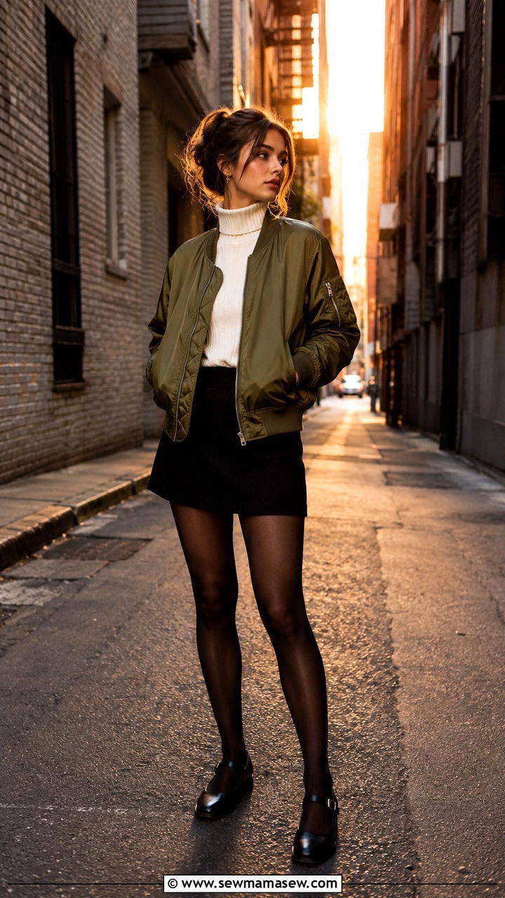 Mary Janes With Bomber Jacket - 30 How to style mary janes