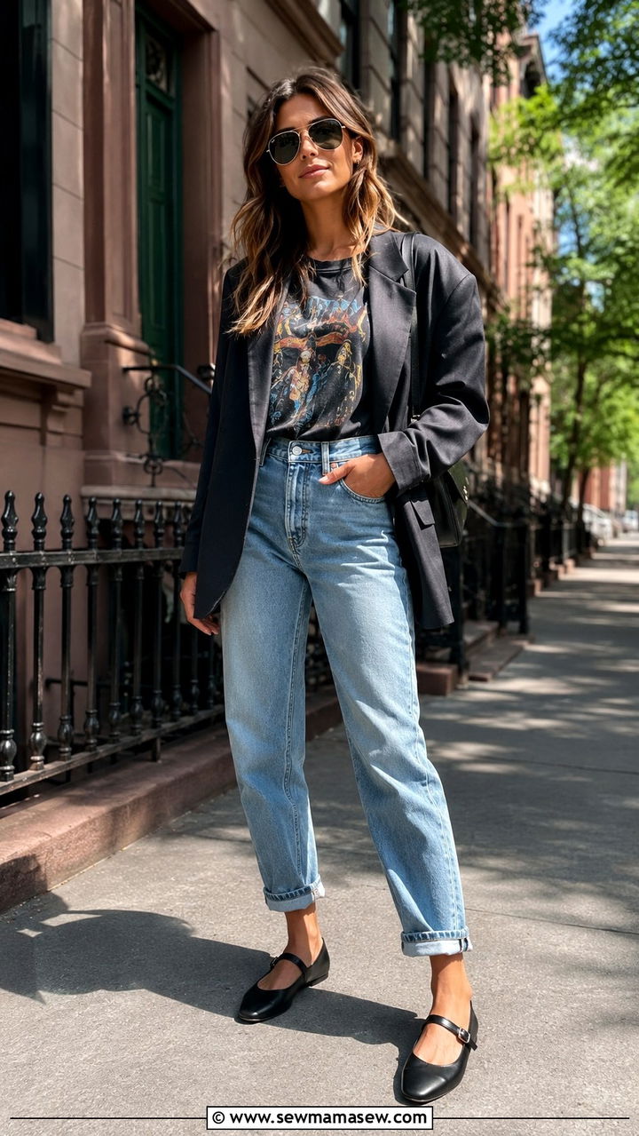 Mary Janes With Graphic Tee - 30 How to style mary janes