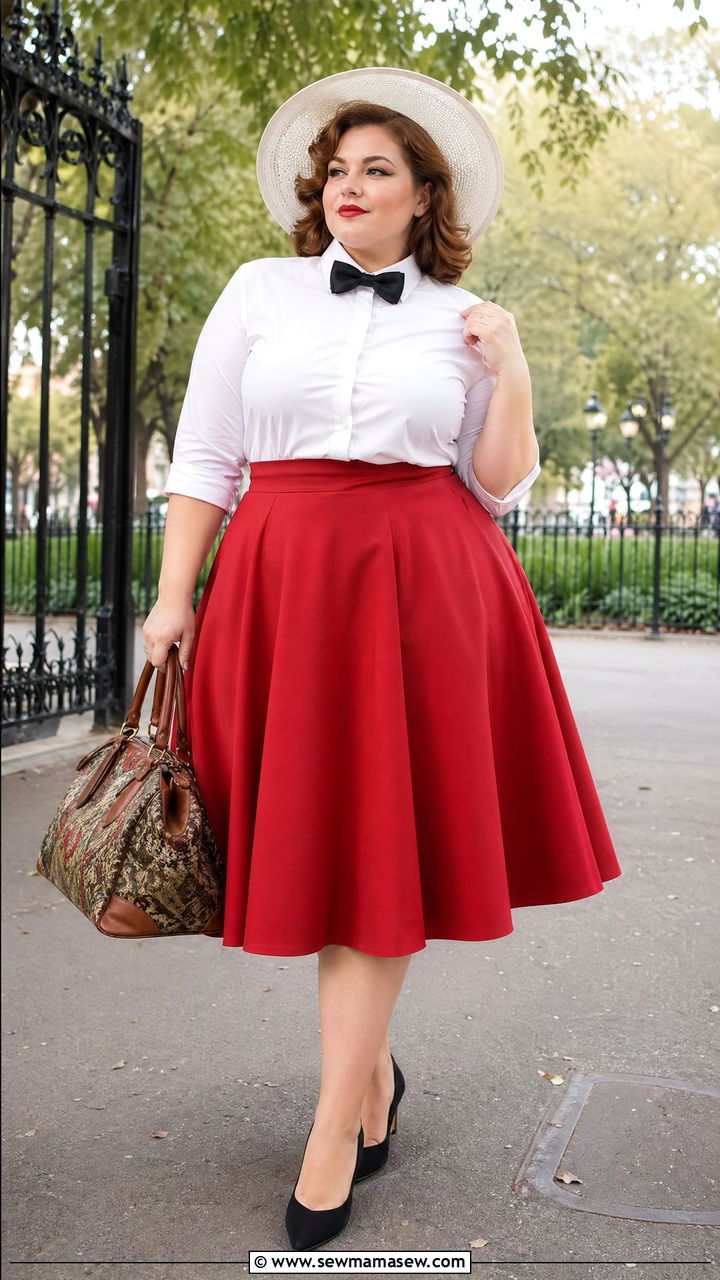 Mary Poppins White and Red Practical Outfit - 35 Disney outfit ideas plus size