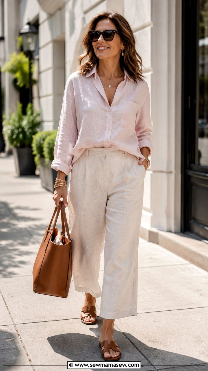 Matching Athleisure Set With Clean Sneakers And Tote - 25 Mid-40s outfit ideas