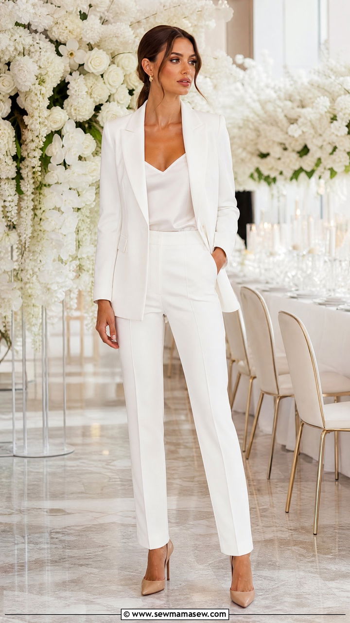 Matching Blazer and Trouser Suit with Pointed Heels - 25 chic blazer outfit ideas