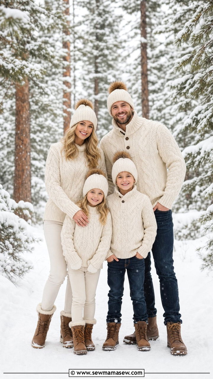 Matching Cable Knit Sweaters Family Photo Outfit - 25 Family photo outfit ideas matching