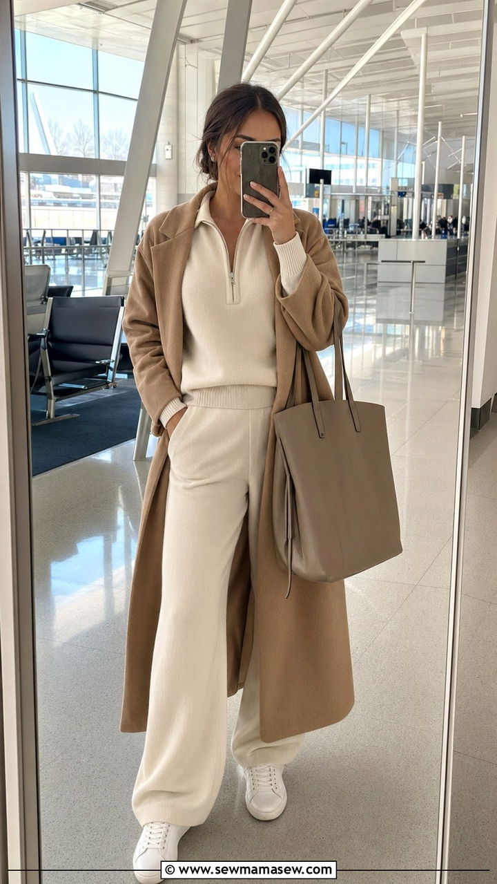 Matching Cashmere Lounge Set for Airport Travel - 35 Athleisure outfit ideas