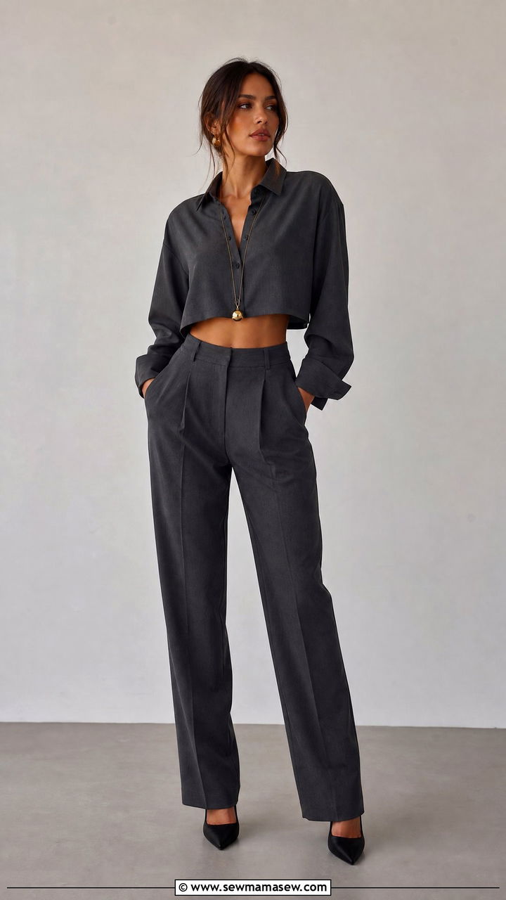 Matching Co Ord Set In A Dark Color - 25 Outfits that make you look taller