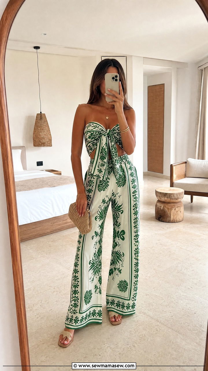 Matching Co Ord Set With Sandals - 40 What to wear in Mexico