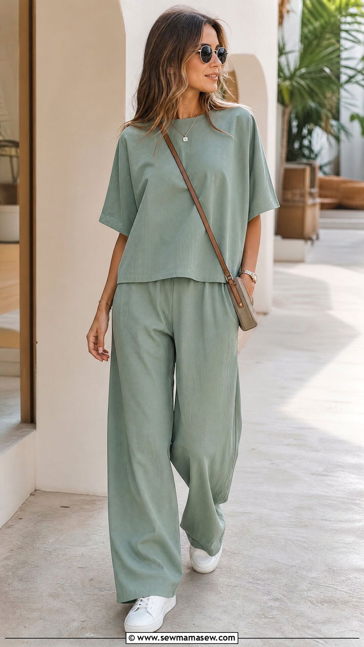 Matching Coord Set with Sneakers - 35 Hotel brunch outfit ideas