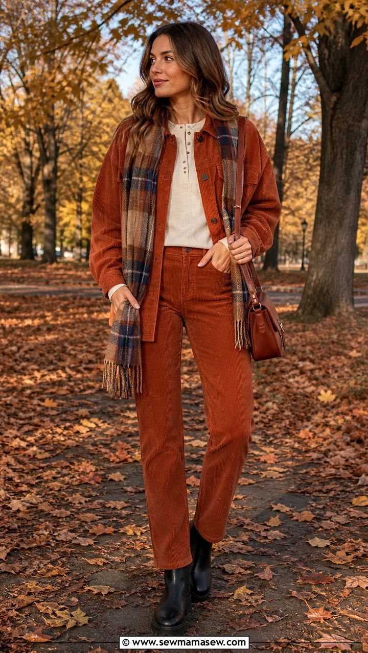 Matching Corduroy Set With Lug Boots - 40 matching set outfits