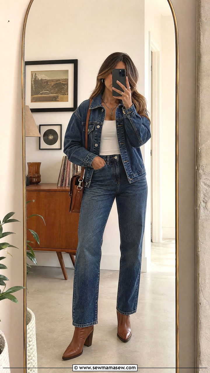 Matching Denim Set - 30 modest concert outfit ideas