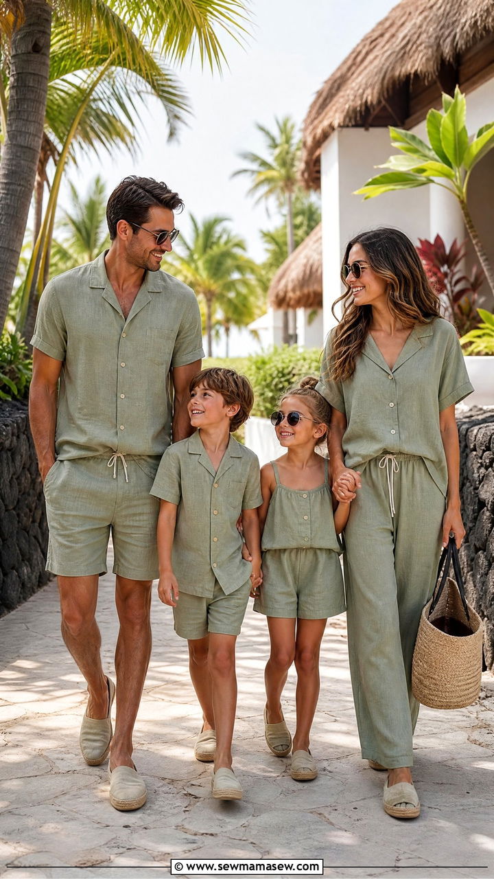 Matching Family Linen Sets - 30 Matching summer family outfits