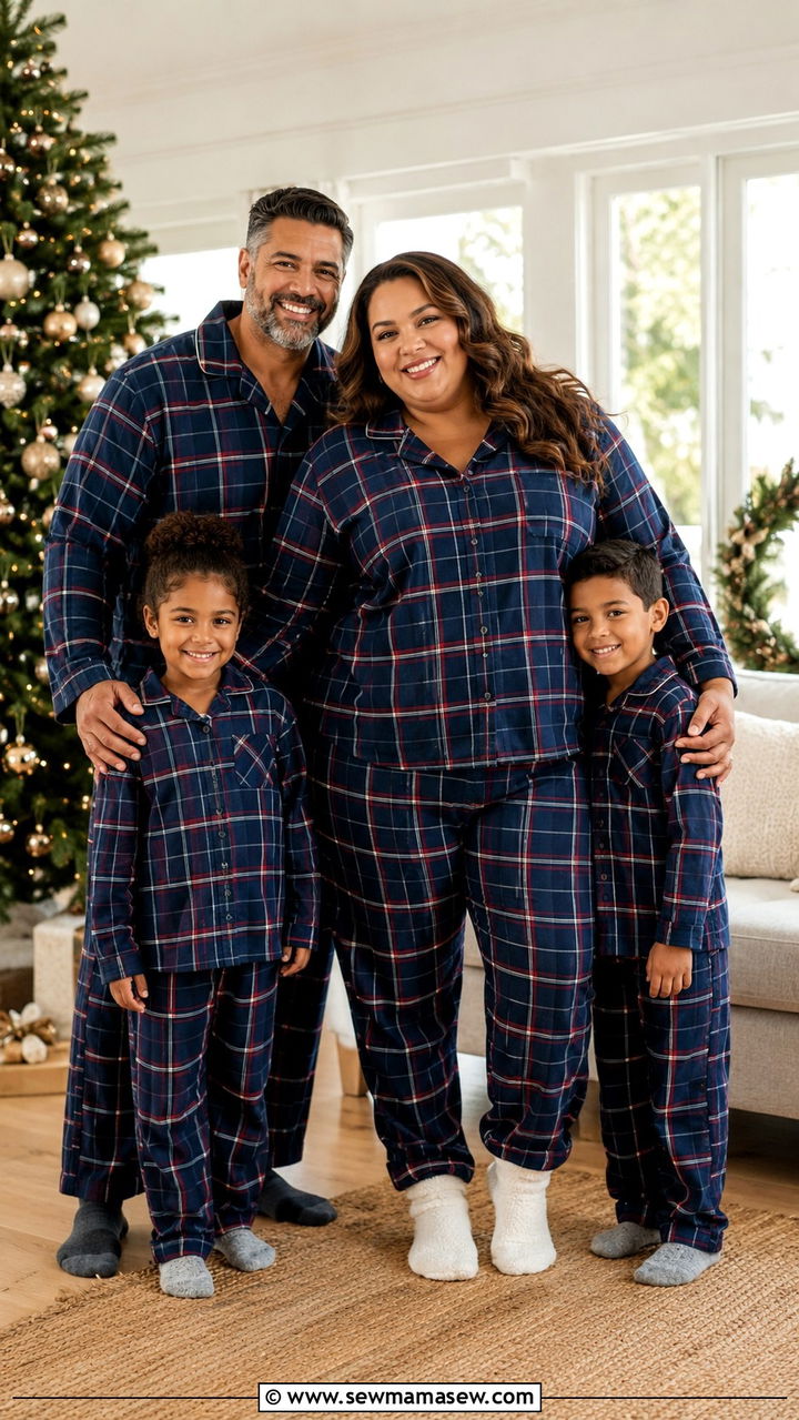 Matching Family Plaid Flannel Holiday Pajama Set - 25 Pajama outfit ideas plus size