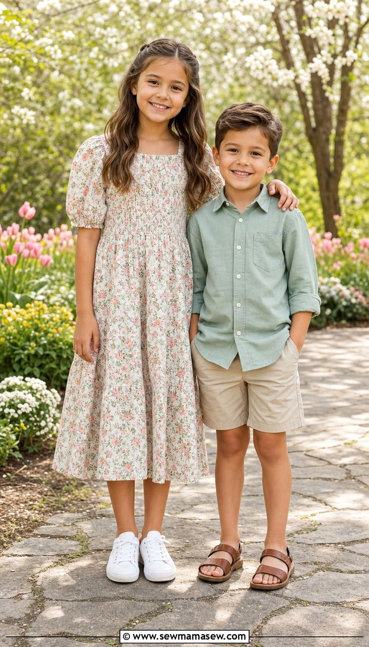 Matching Floral Print Sibling Outfits - 25 Spring sibling outfit ideas