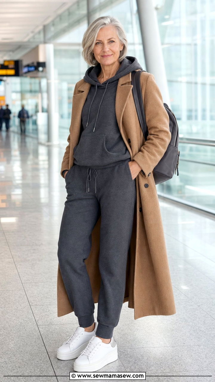 Matching Hoodie And Joggers Set - 35 Airport outfit ideas for women over 50
