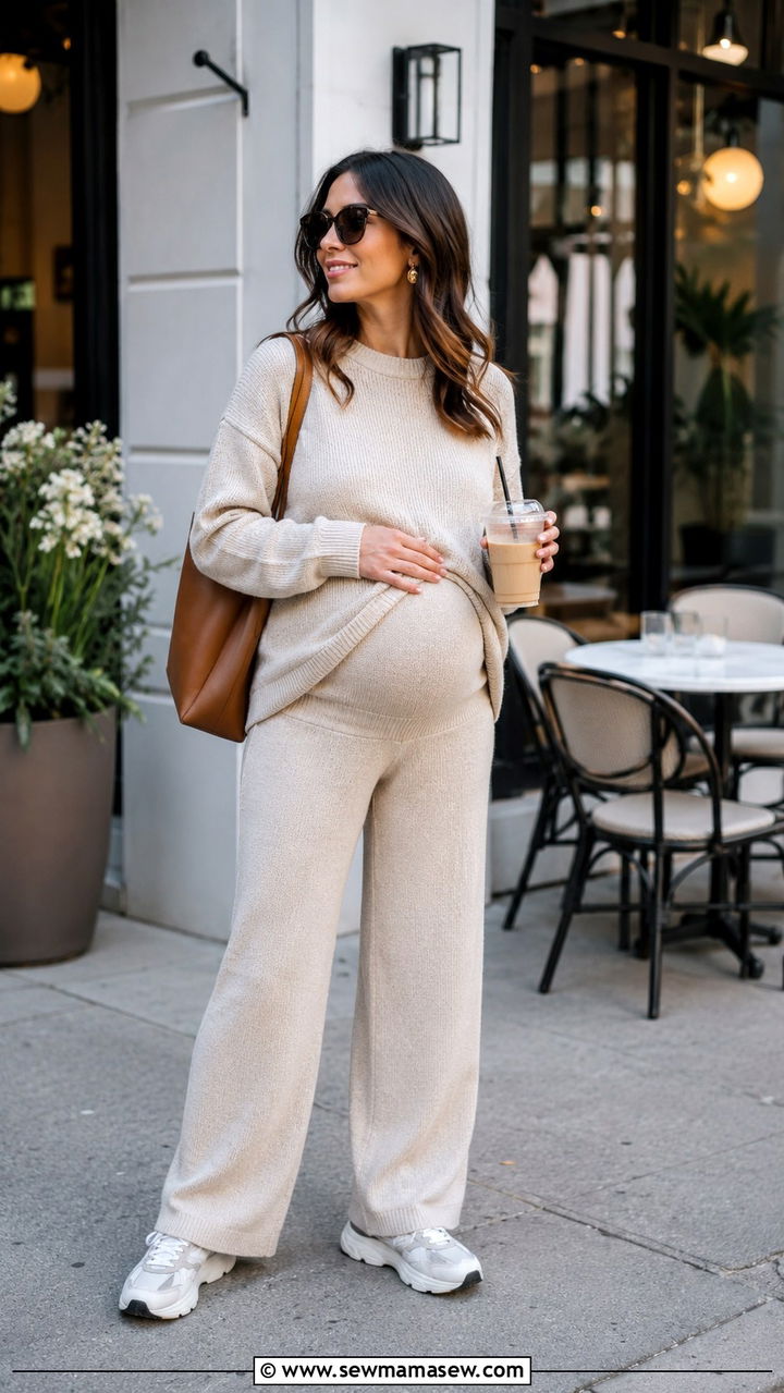 Matching Knit Co Ord Set Outfit - 30 spring outfits for postpartum women