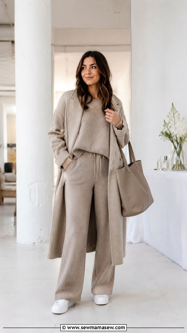 Matching Knit Co Ord Set With Sneakers - 25 Beauty conference outfit ideas