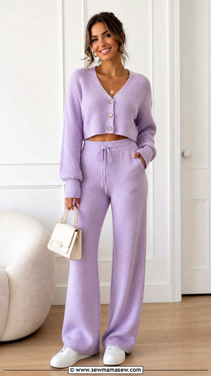 Matching Knit Co Ord Set With Sneakers - 40 Spring concert outfits