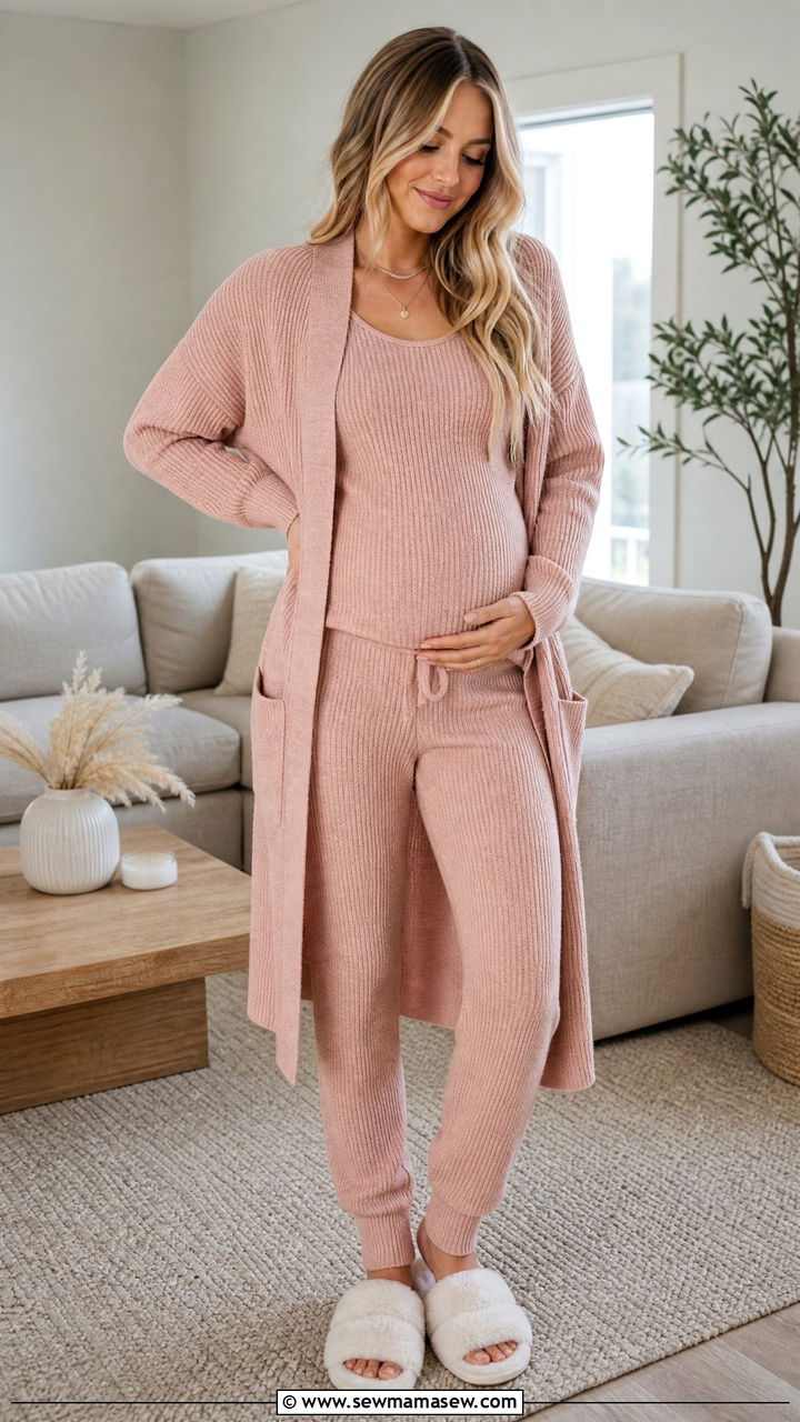 Matching Knit Lounge Set First Trimester - 25 First trimester mom outfit ideas