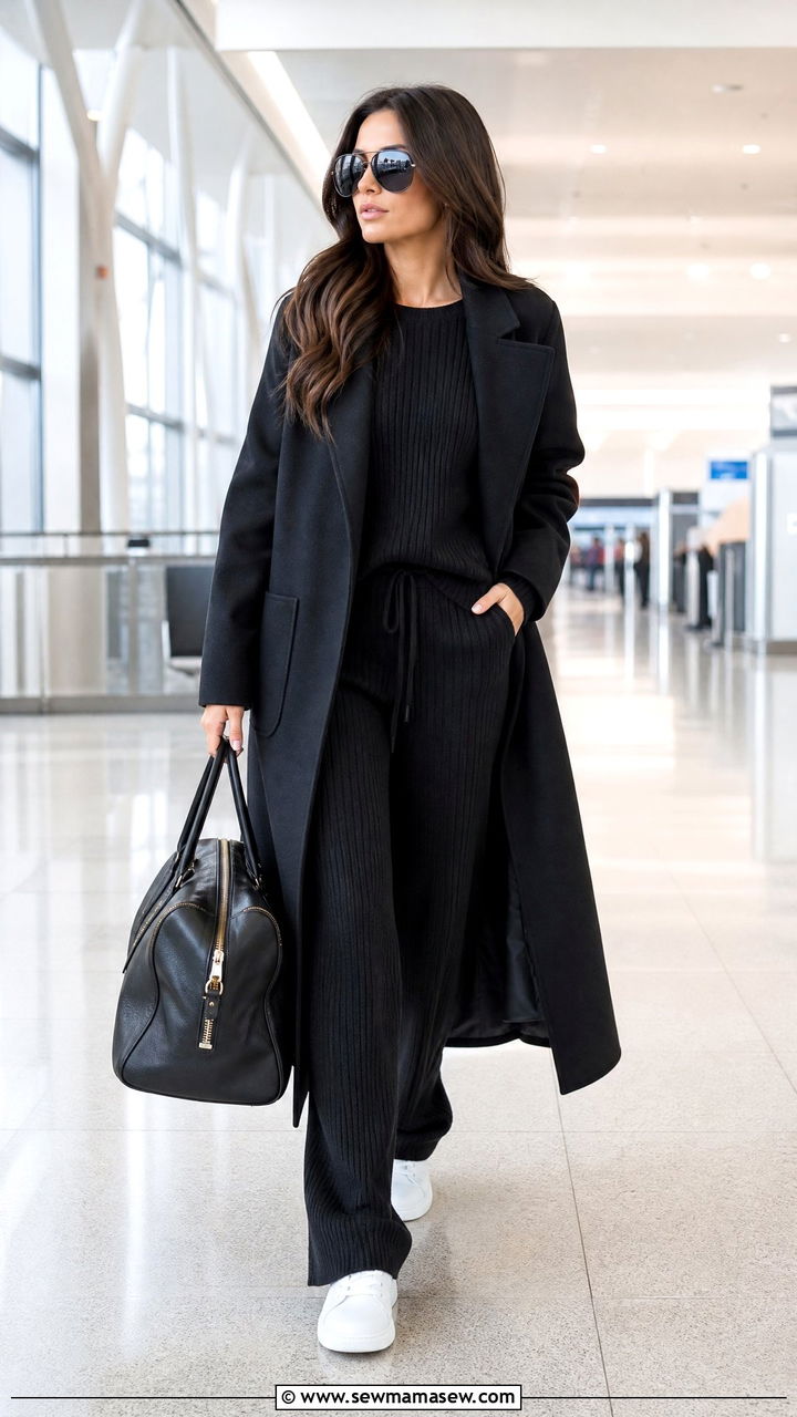 Matching Knit Lounge Set For Business Travel - 25 Female entrepreneur outfit ideas