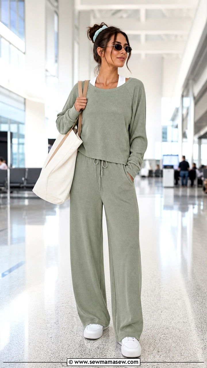 Matching Knit Lounge Set For Travel - 40 Beach vacation outfit ideas
