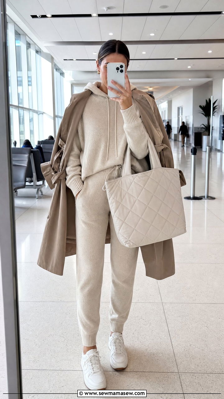 Matching Knit Lounge Set for the Airport - 20 vacation outfits Pinterest