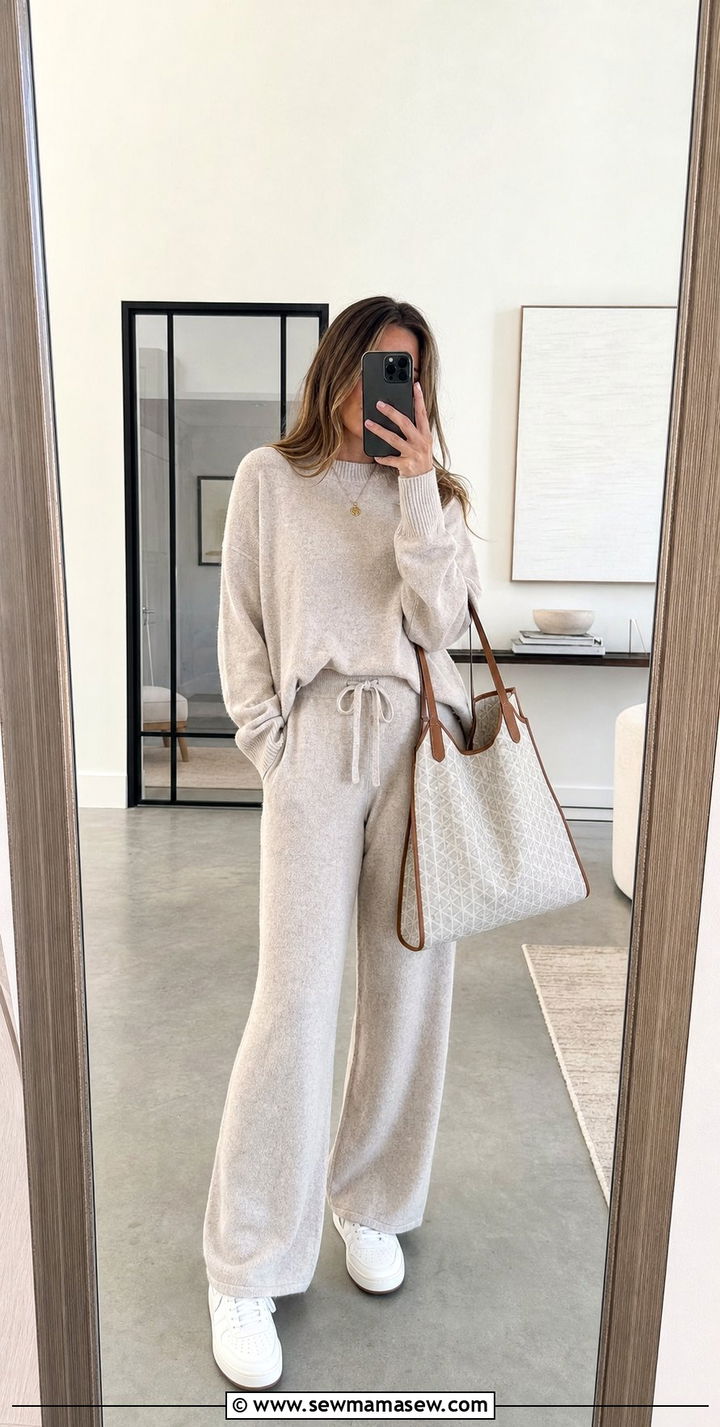 Matching Knit Lounge Set - 35 back to school outfits inspo