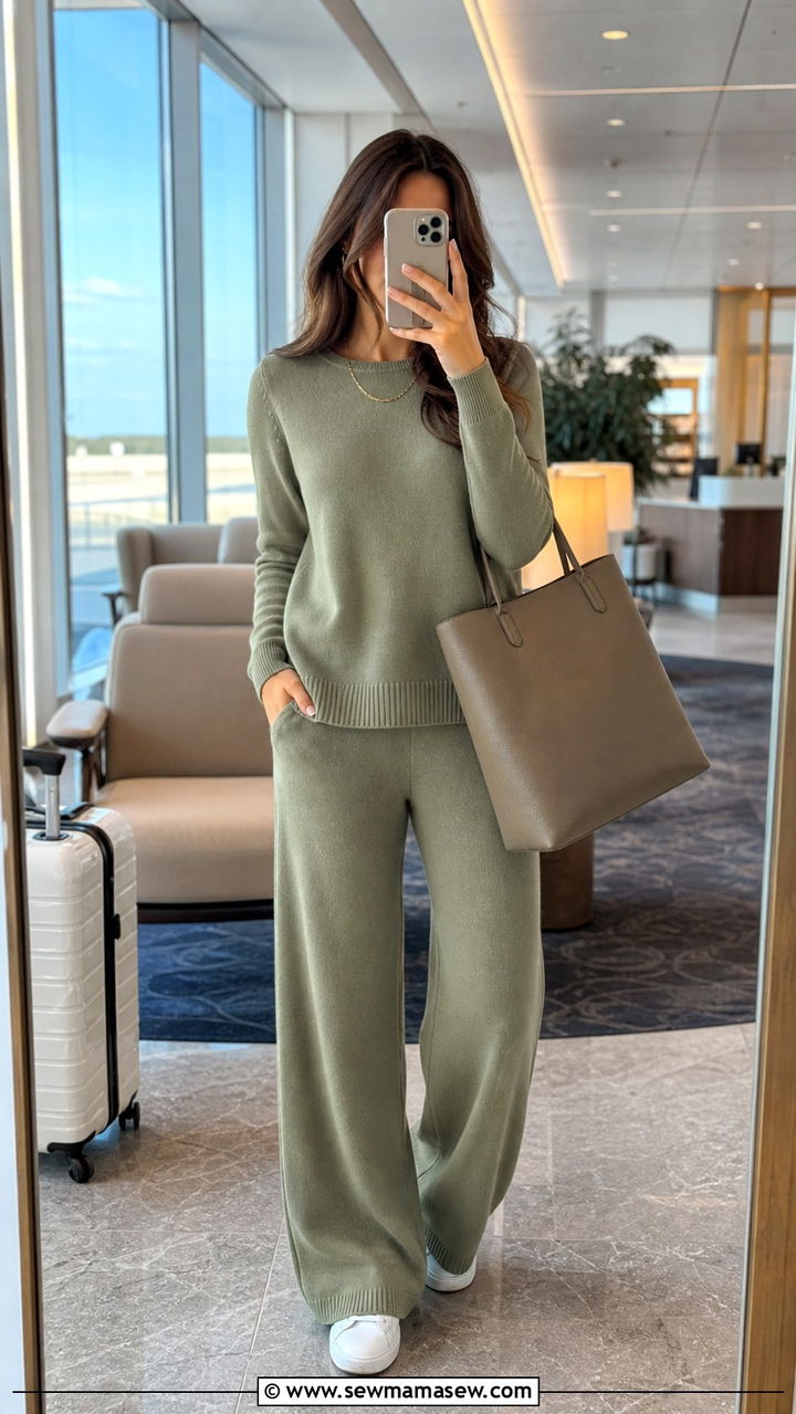 Matching Knit Set Airport Look - 40 Spring airport outfits