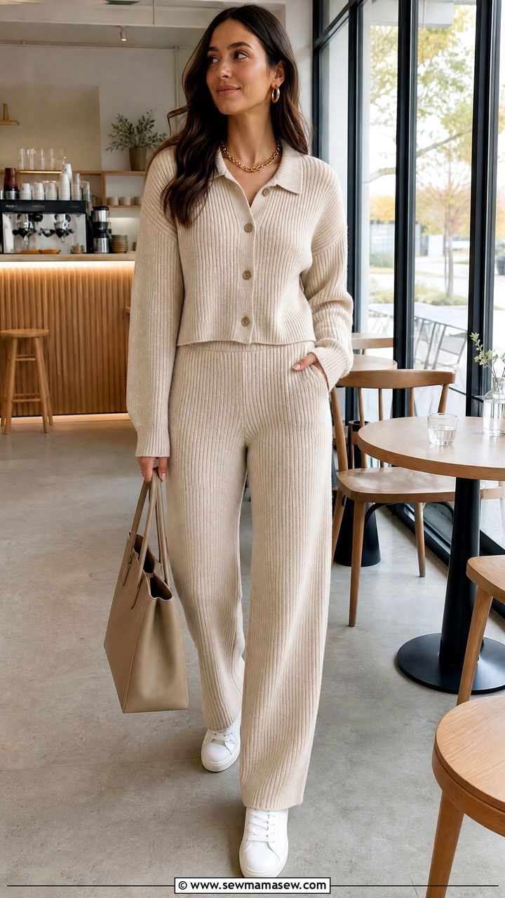 Matching Knit Set College Outfit - 30 College outfit ideas casual 2026