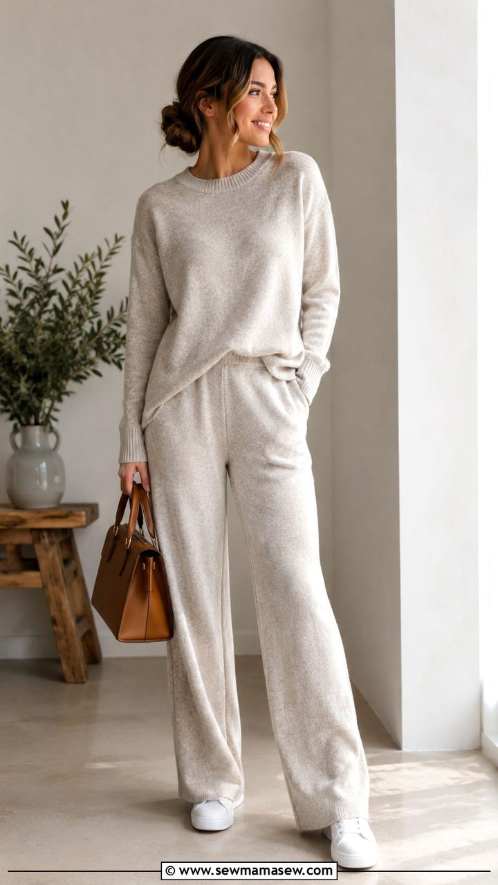 Matching Knit Set Spring Outfit - 30 Minimalist spring capsule wardrobe