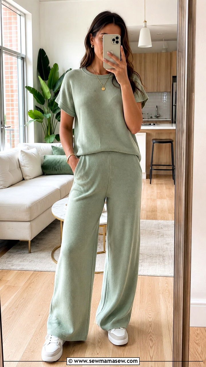 Matching Knit Set With Sneakers - 25 What to wear in spring 2026