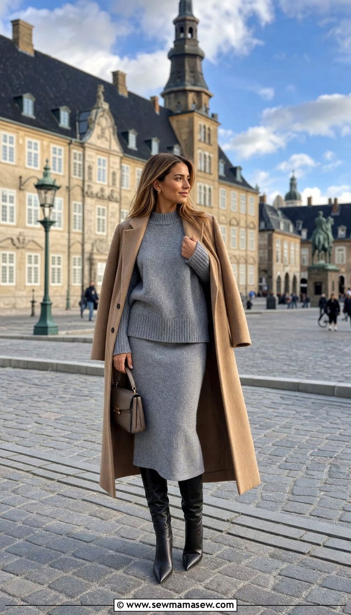 Matching Knit Set and Boots Outfit - 25 Copenhagen outfits aesthetic