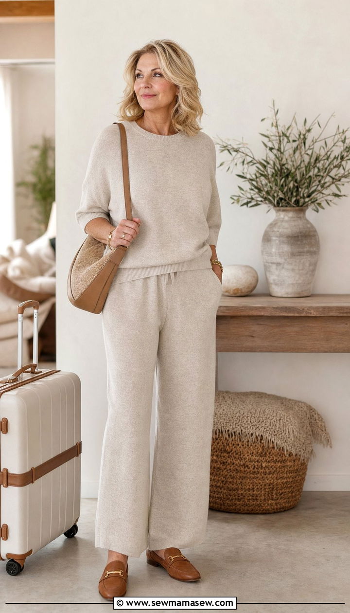 Matching Knit Top and Trousers - 25 Curvy outfits for women over 50