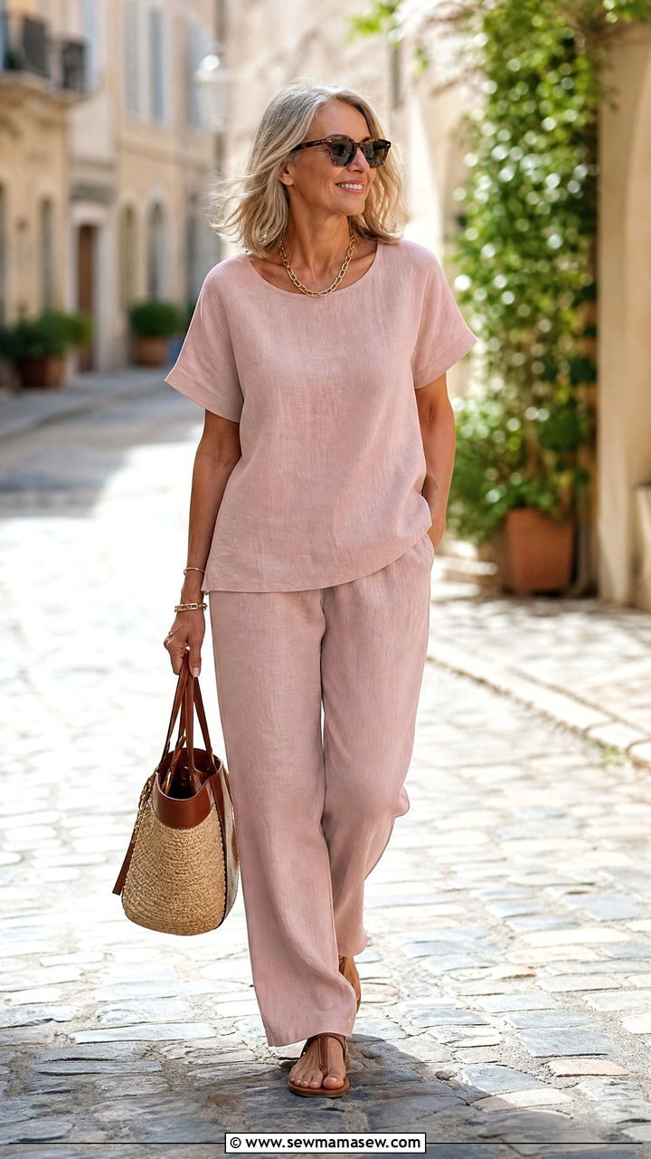 Matching Linen Set - 30 Summer capsule wardrobe over 50