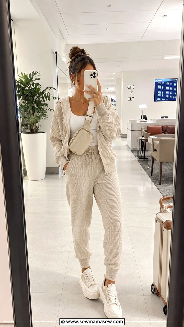 Matching Lounge Set For Petite Airport Travel - 25 Petite outfit ideas for airport