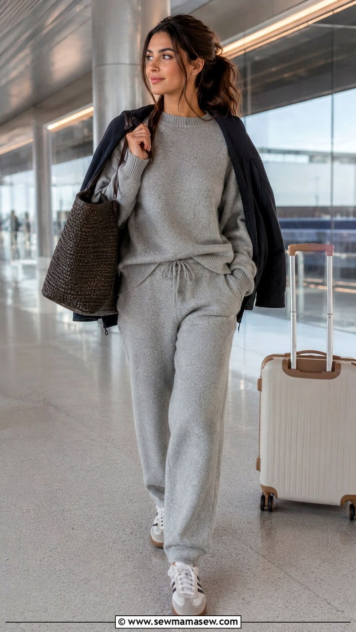 Matching Lounge Set With Retro Runners - 30 sneaker outfits