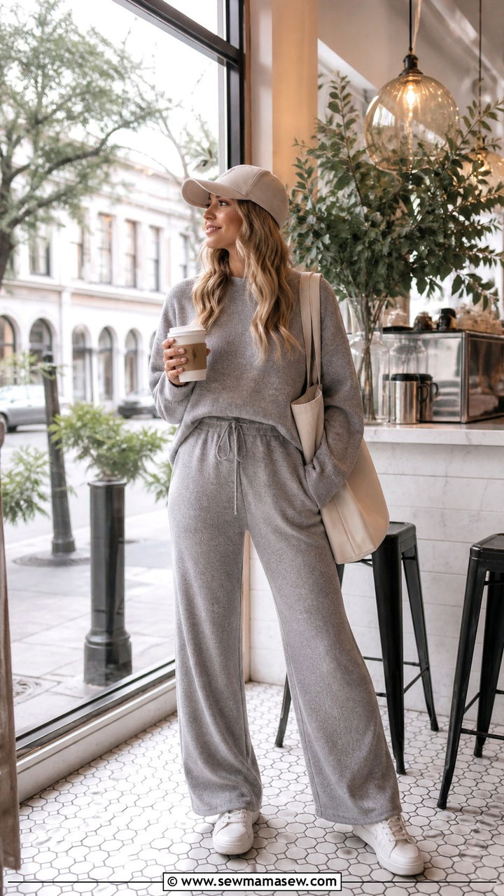 Matching Lounge Set With Tote And Sneakers - 40 Savannah outfit ideas