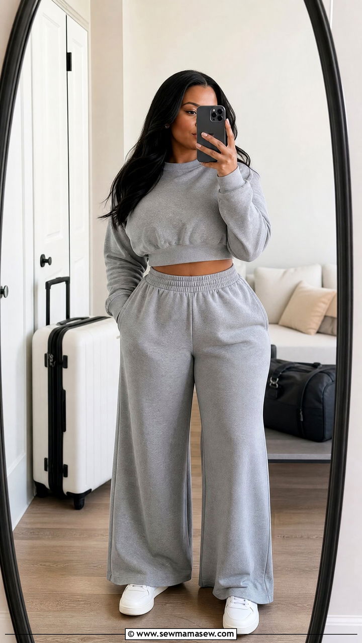 Matching Lounge Set with Sneakers for Wide Hips - 25 casual outfits for women with wide hips