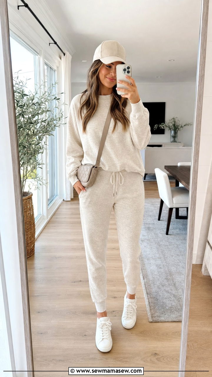 Matching Lounge Set with White Sneakers - 25 Spring Sunday outfit ideas