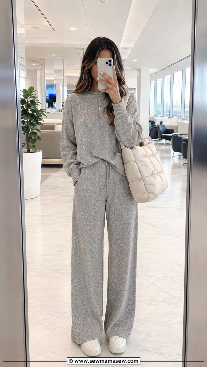 Matching Lounge Two Piece Set Airport Outfit - 25 Airport outfit ideas for Europe